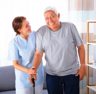 caregiver assisting to her patient